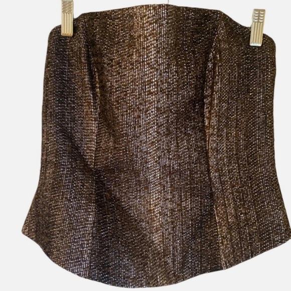 Metallic Tweed Blazer & Corset Set Frayed Hem 6 Elevated Luxury European Style - Picture 3 of 12